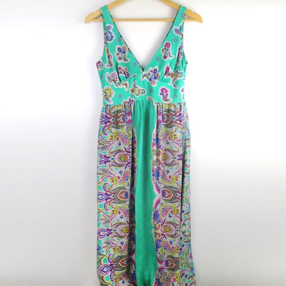 Tibi 100% Silk Paisley Maxi Dress Size 4 - Picture 2 of 12
